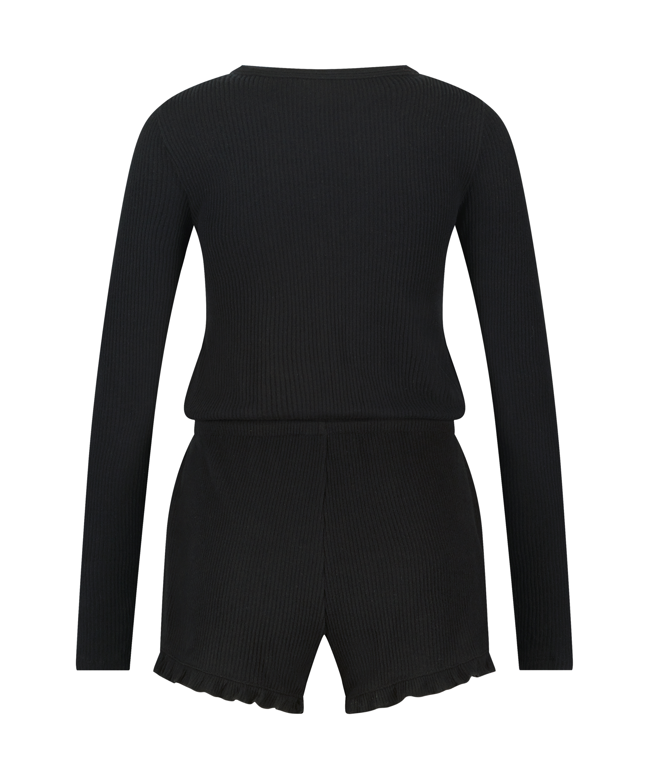 Borstad kort pyjamas, Svart, main