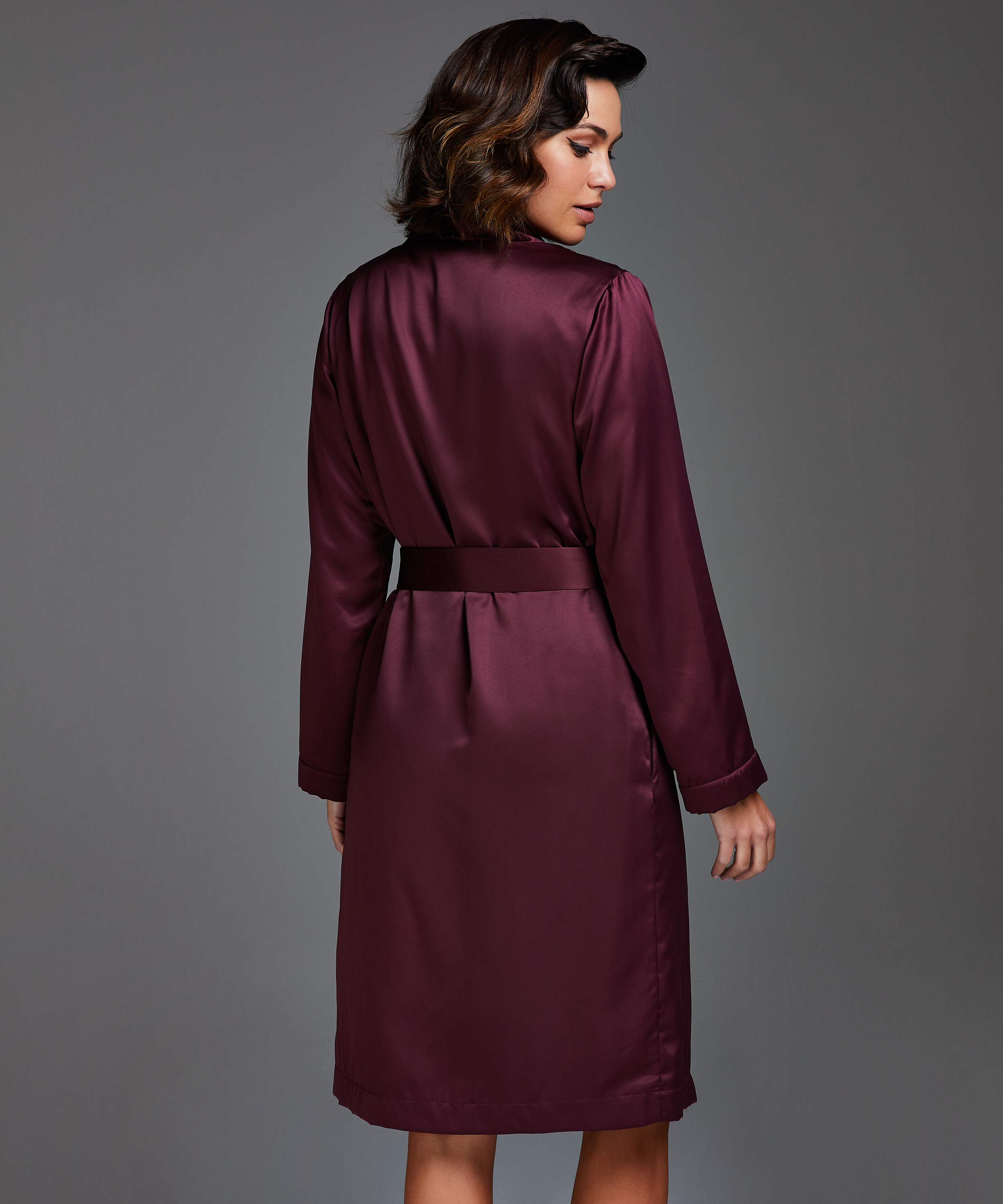 Badrock av satinfleece, Lila, main