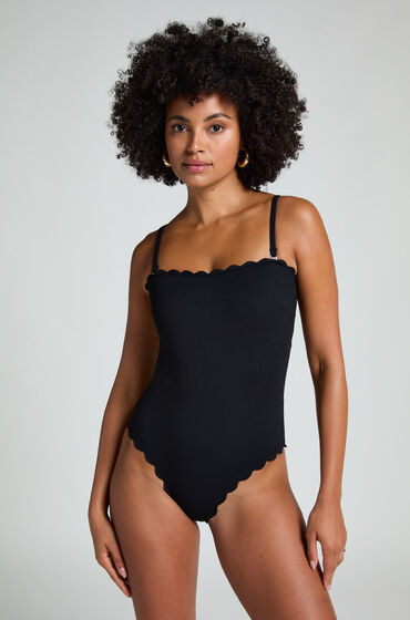 Hunkemöller Baddräkt Bandeau Scallop Svart