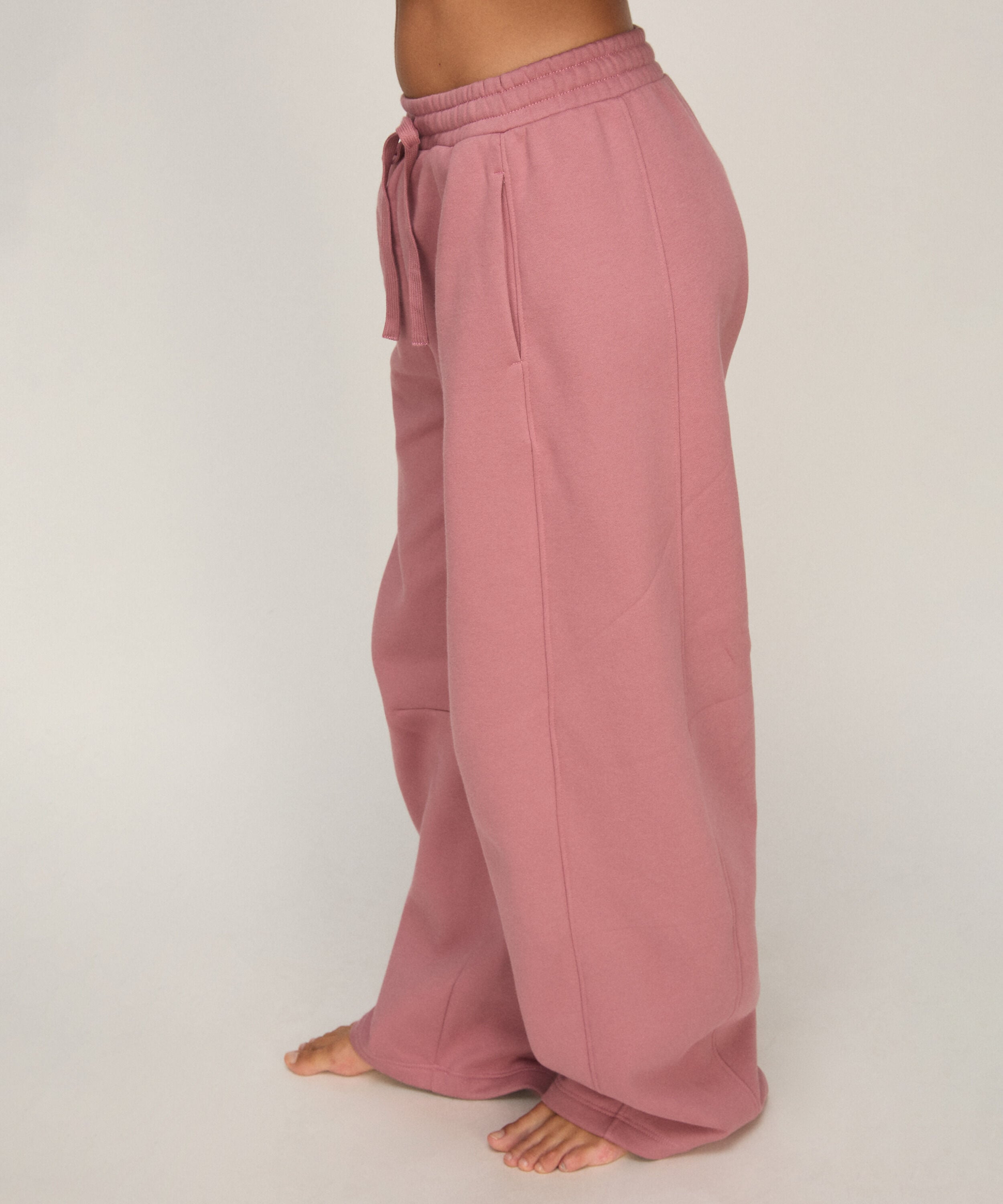 Barrelbyxor i Borstad Sweatkvalitet, Rosa Barrelbyxor i Borstad Sweatkvalitet, Rosa