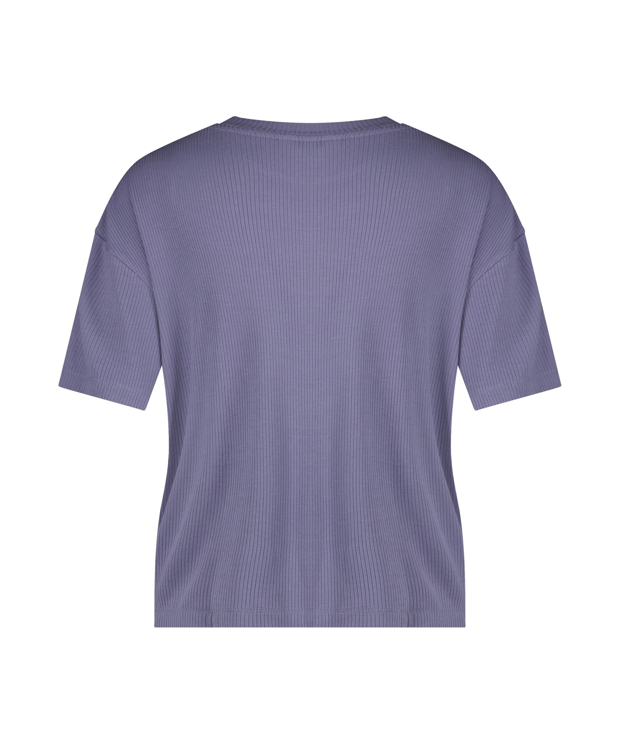 Ribbad kortärmad topp, Lila, main