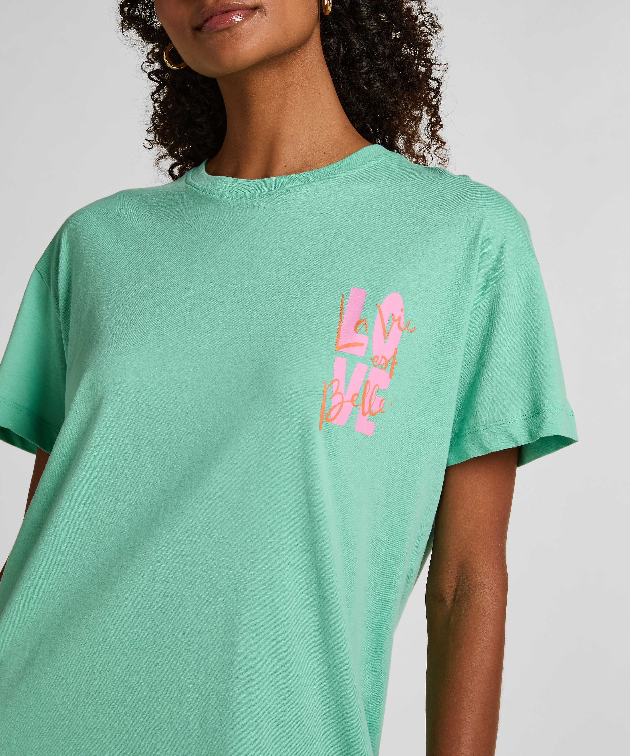 Nattskjorta med rund hals, Grön, main