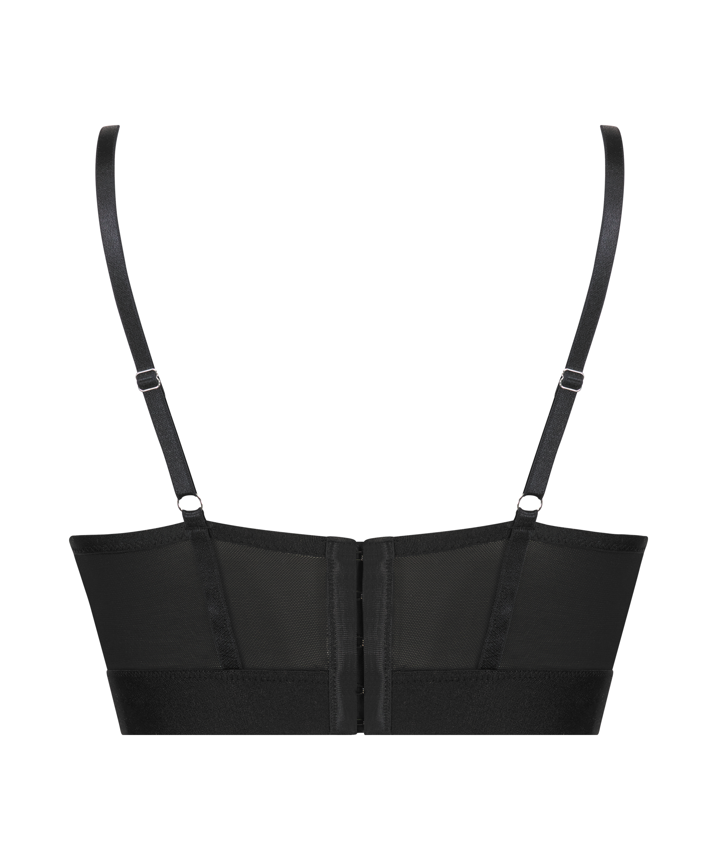 Formpressad longline-bh med bygel Cleo, Svart, main