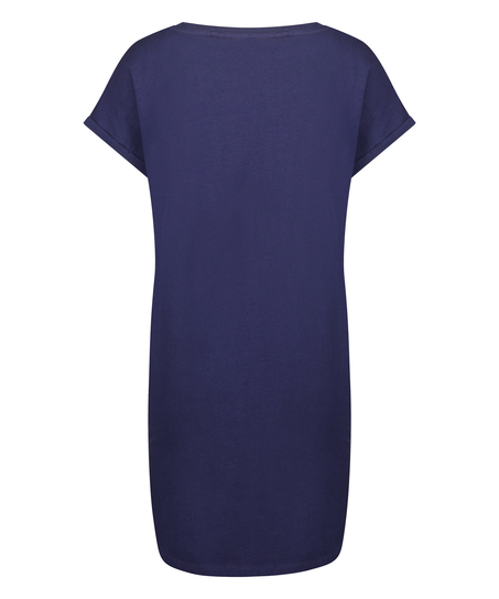 Nattskjorta med rund hals, Blå