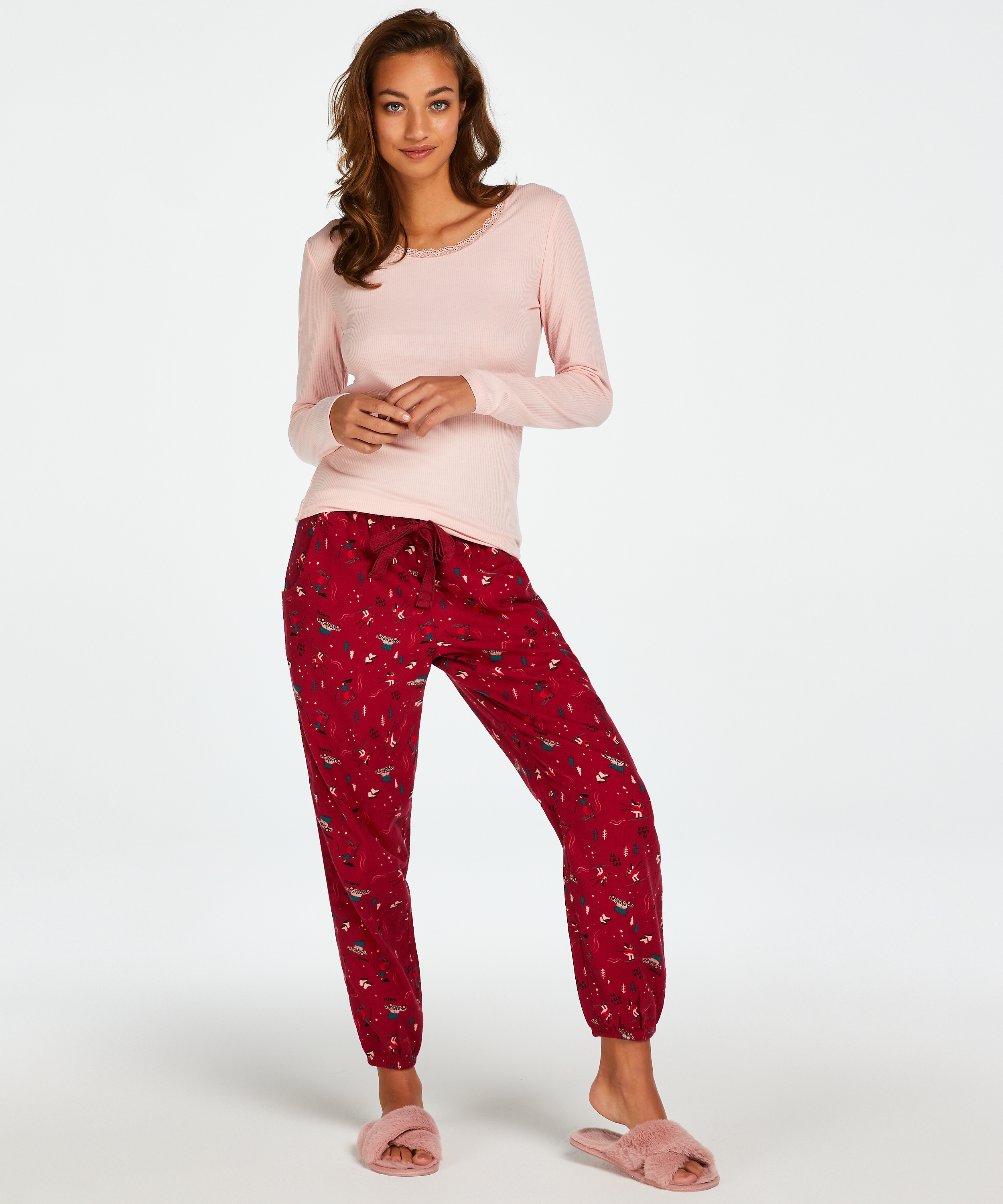 Petite Twill Pyjama pants, röd, main