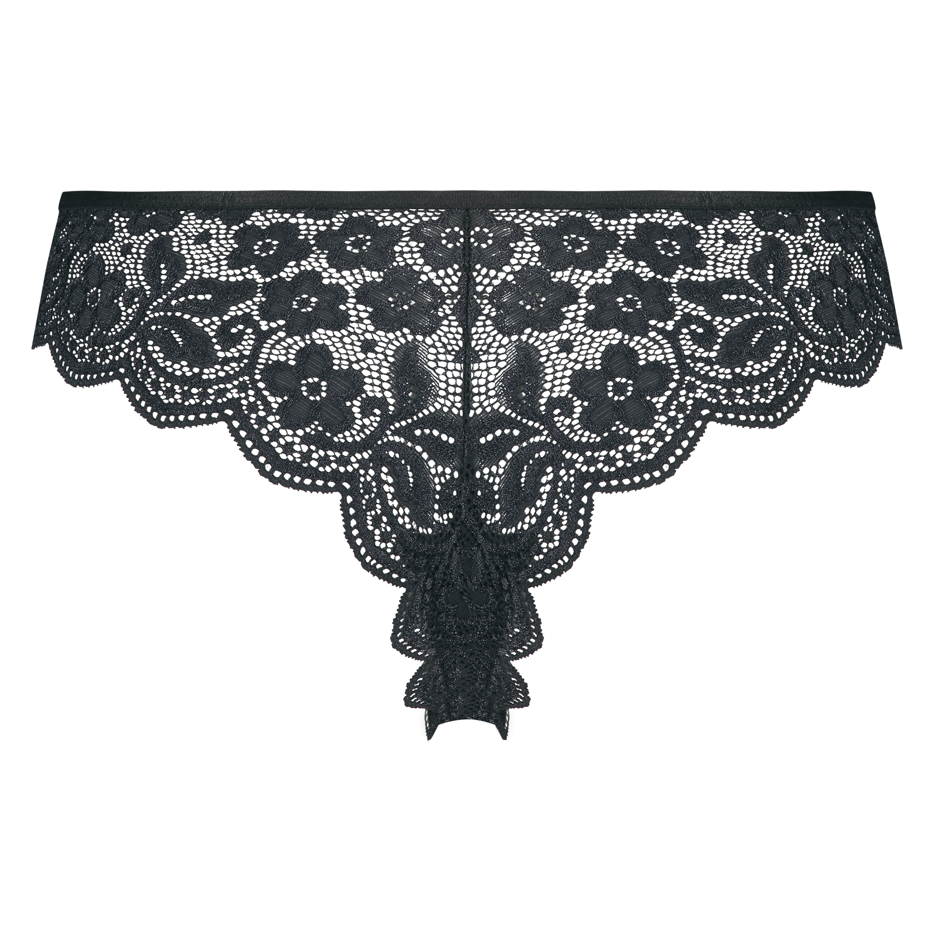 Hög brazilian-trosa med höga ben i spets, Svart, main