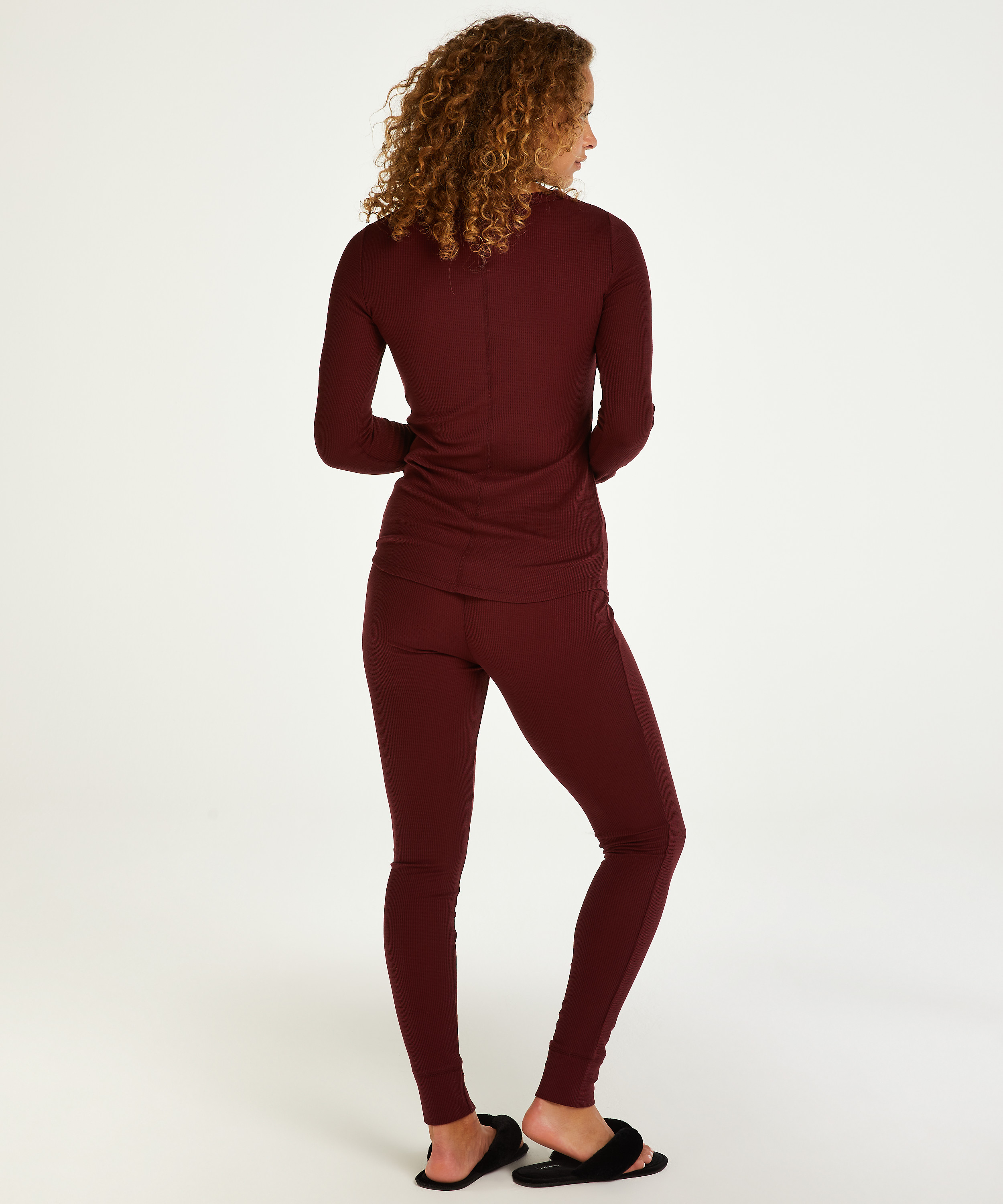 Waffle Placket pyjamas, Lila, main