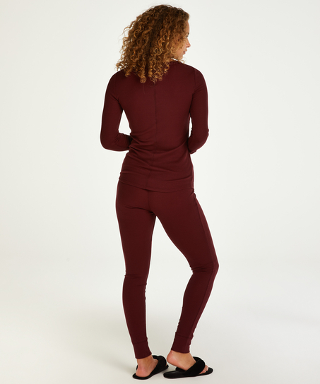 Waffle Placket pyjamas, Lila