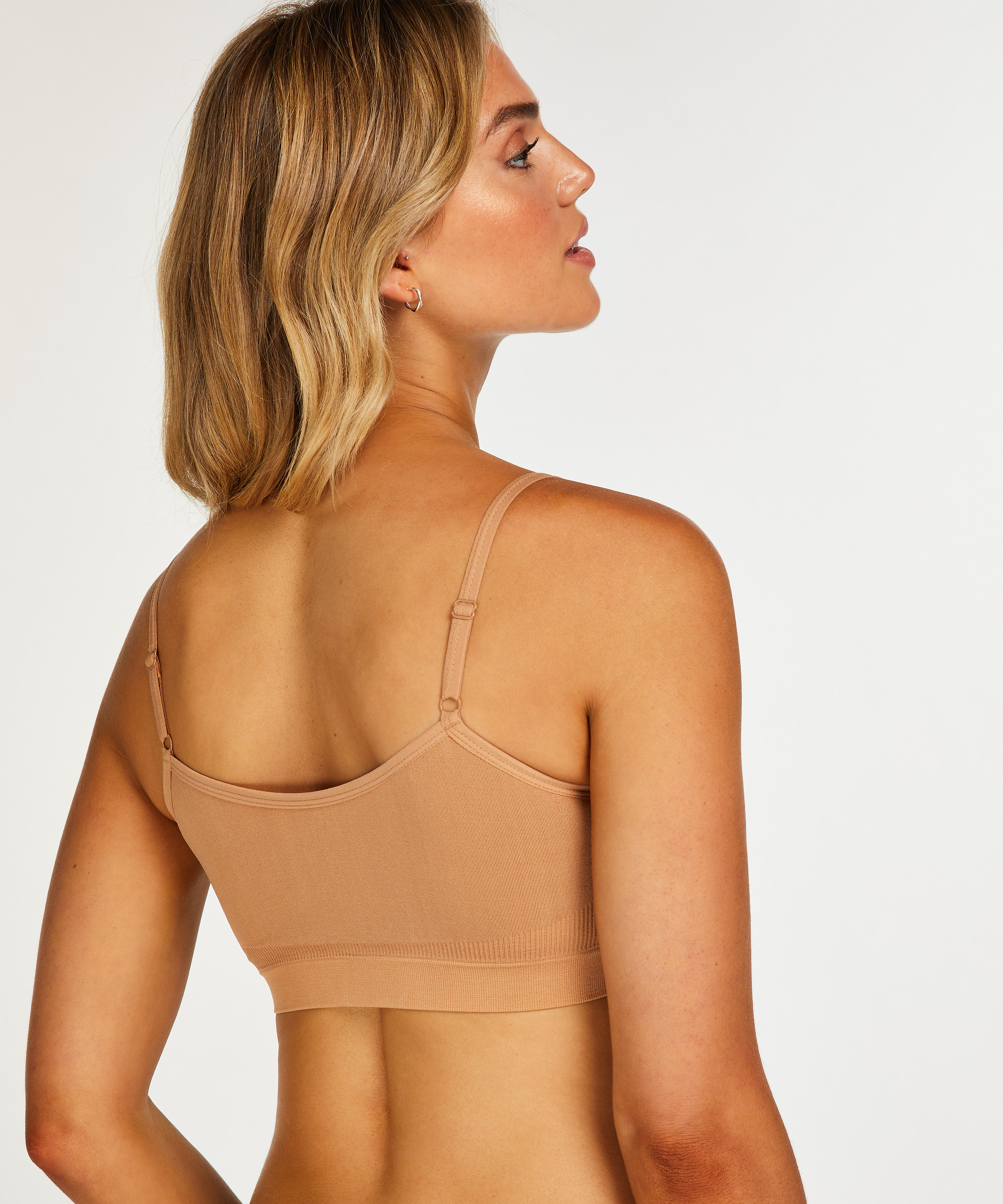﻿Bralette med remmar, Beige, main