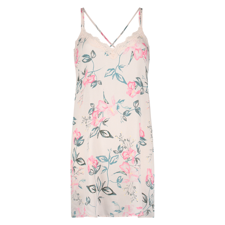 Underklänning i vävt tyg, Beige