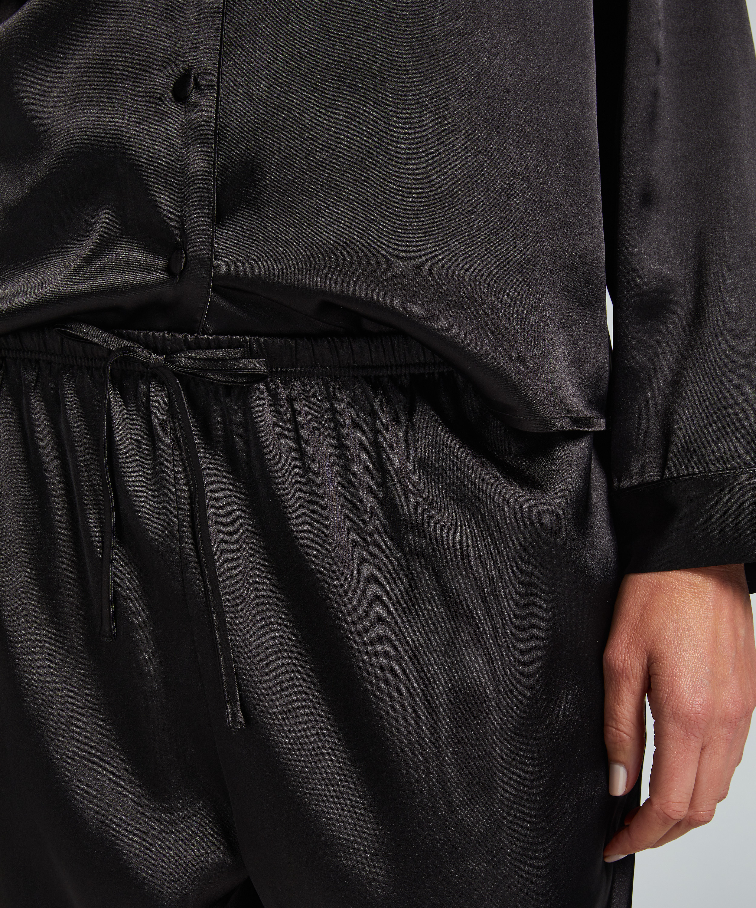 Satin-byxor, Svart, main