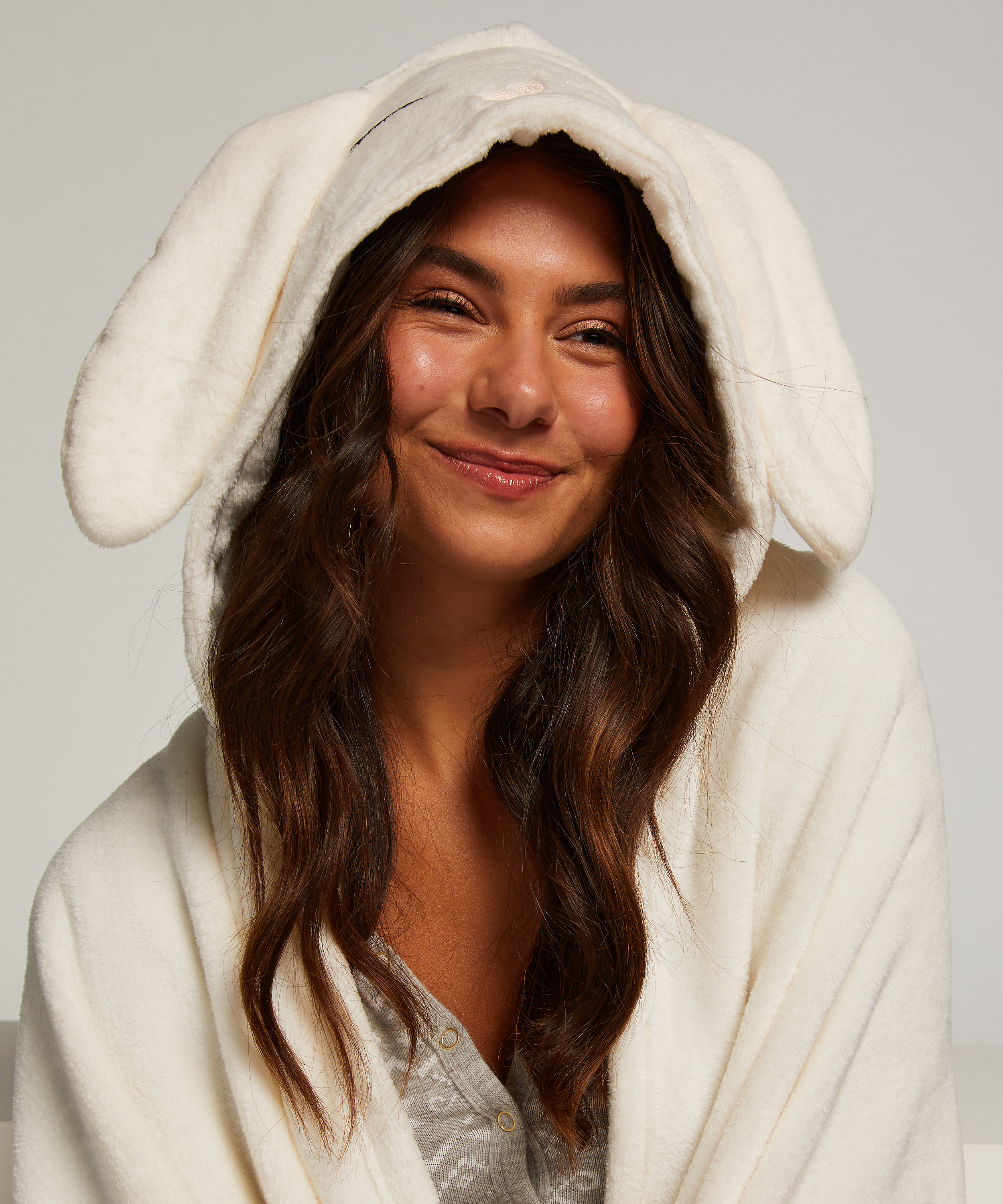 Winter Bunny Snuggle Blanket, Vit, main