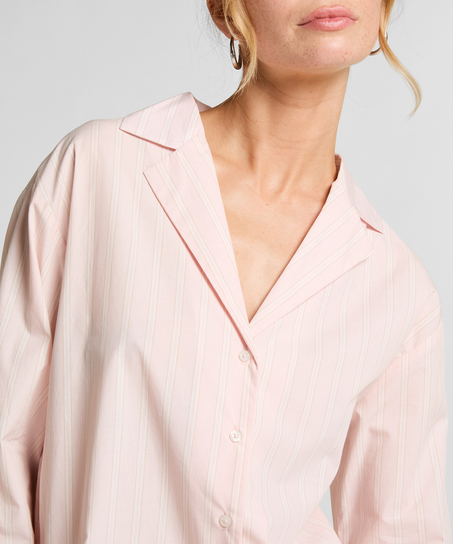 Pyjamastopp Bomull Poplin, Rosa