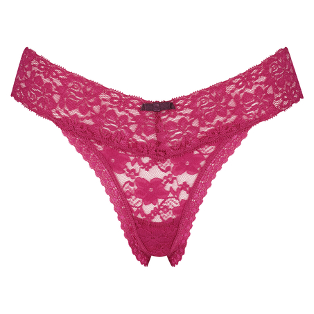 Stringtrosa Floral Lace, Rosa
