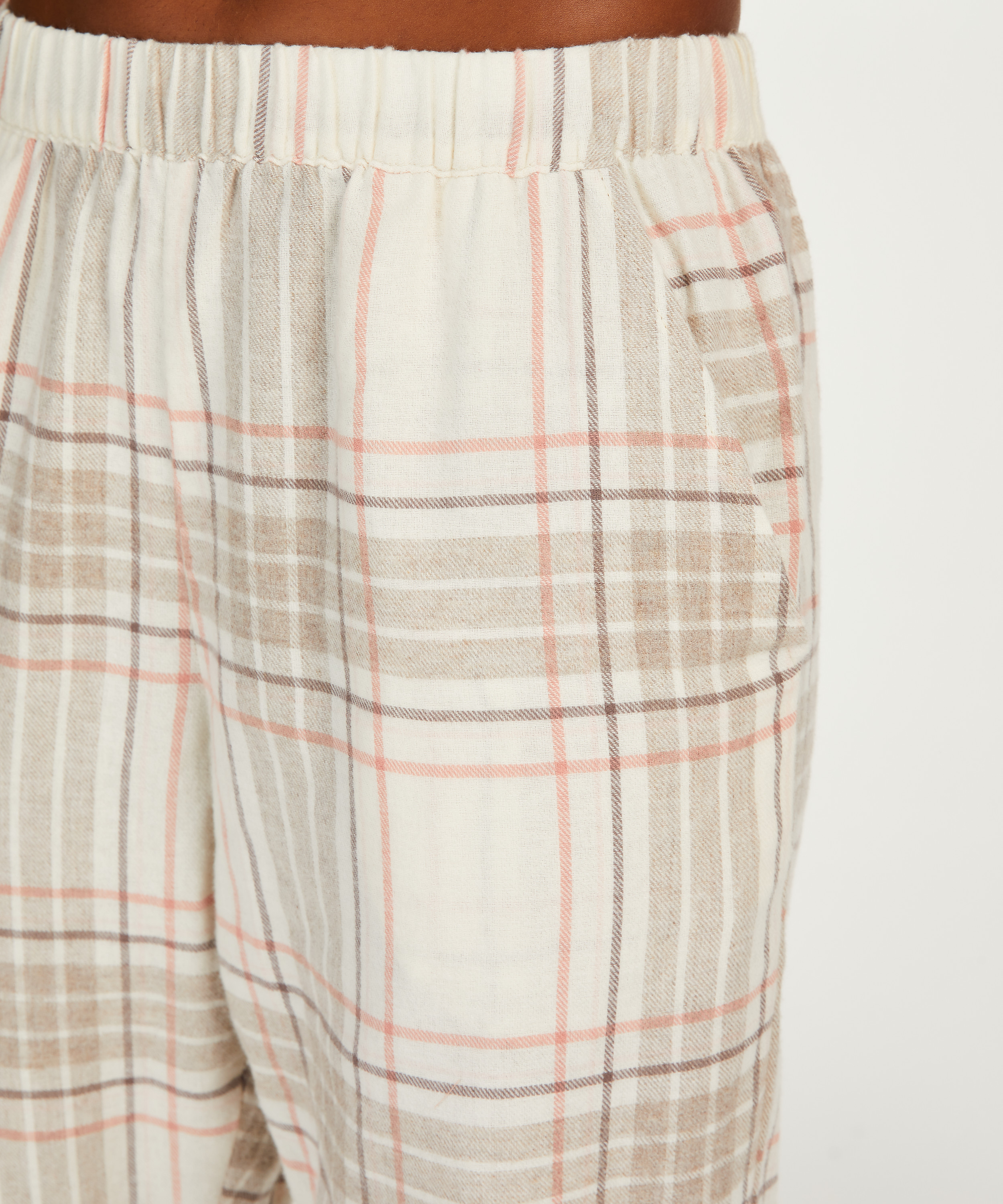 Tall Pyjamasbyxor i rutig Twill, Grå, main