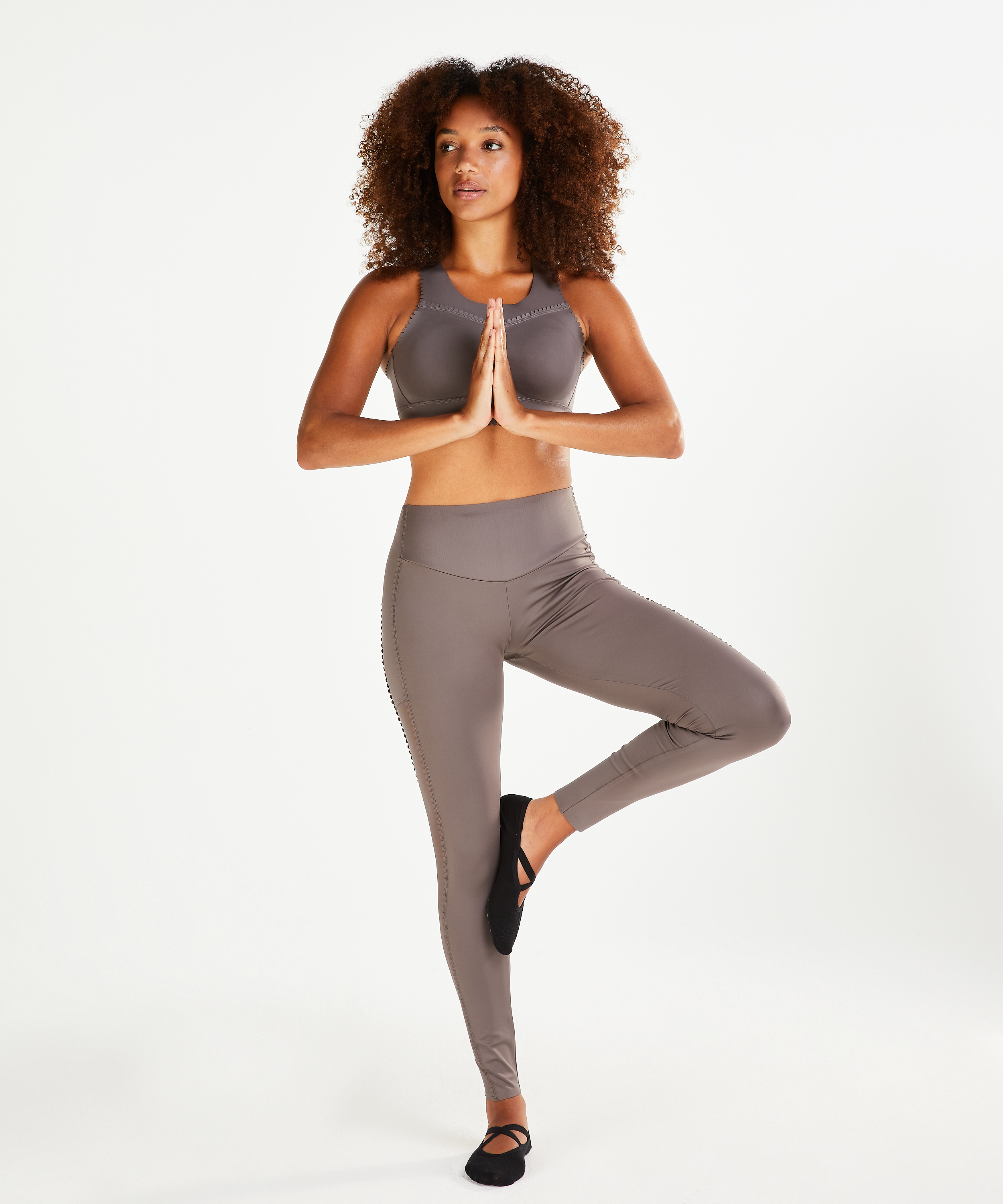 HKMX h&ouml;gt skurna sportleggings Scallop, Gr&aring;, main