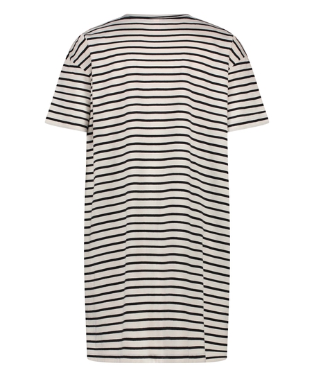 Nattskjorta med rund hals, Svart