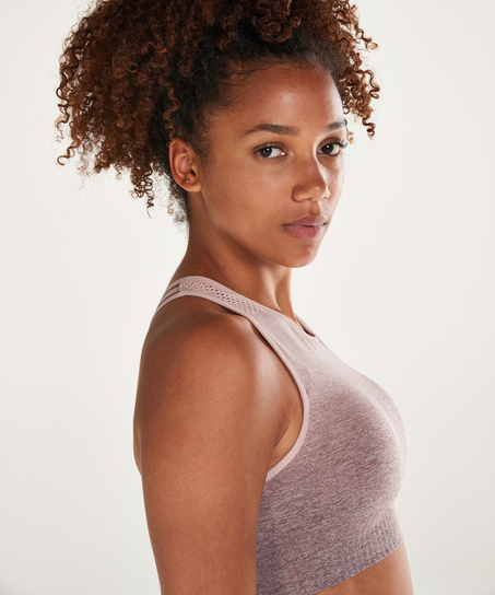 HKMX sport-bh med h&ouml;g hals, niv&aring; 2, ombre, Rosa