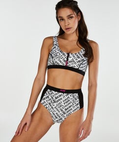 Haze dj&auml;rvt skuren bikiniunderdel med h&ouml;g midja, Vit