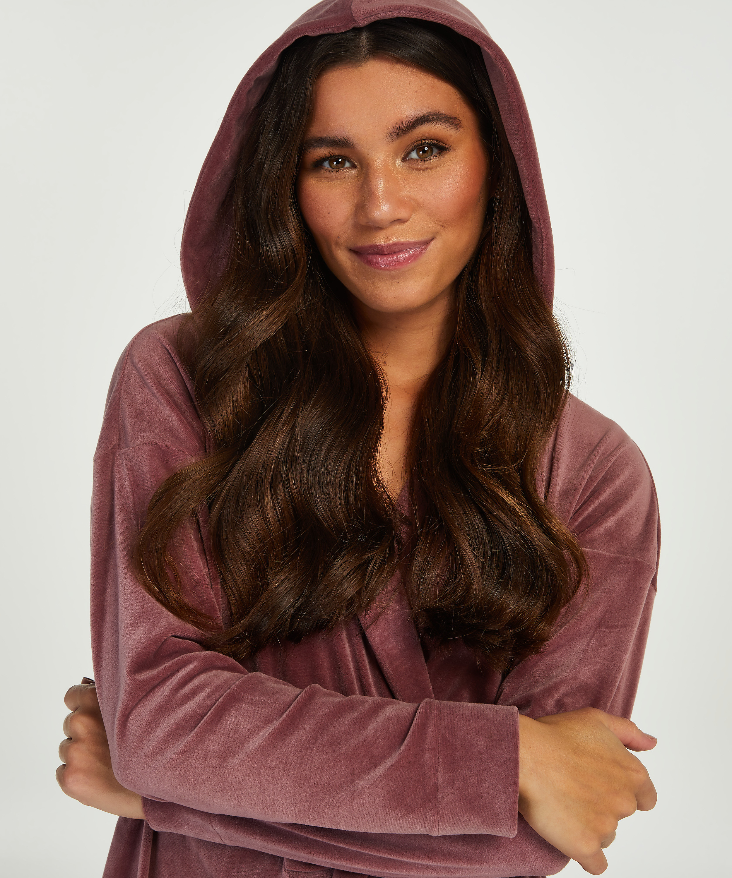 Kort badrock i velours, Lila, main