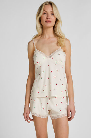 Hunkemöller Pyjamas Set Jersey Spets Vit