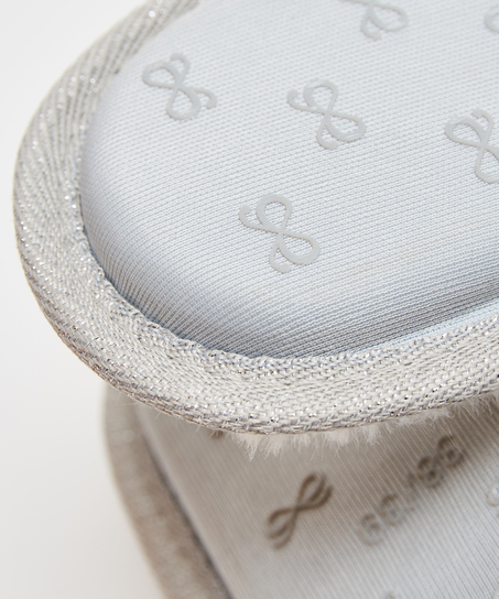 Fancy stickade tofflor, Grå