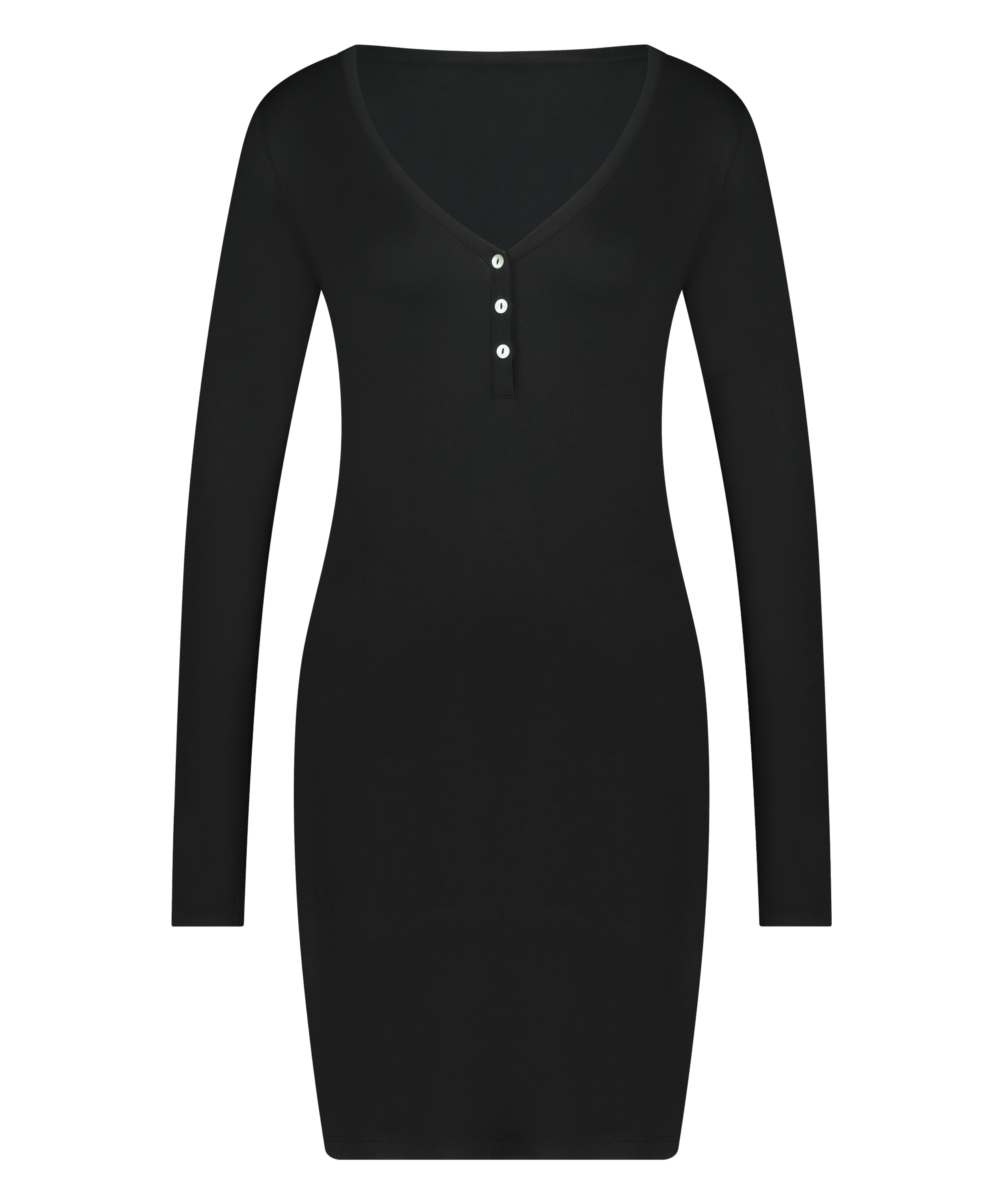 Nattskjorta Henley, Svart, main