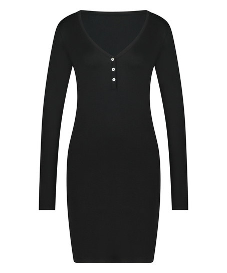 Nattskjorta Henley, Svart