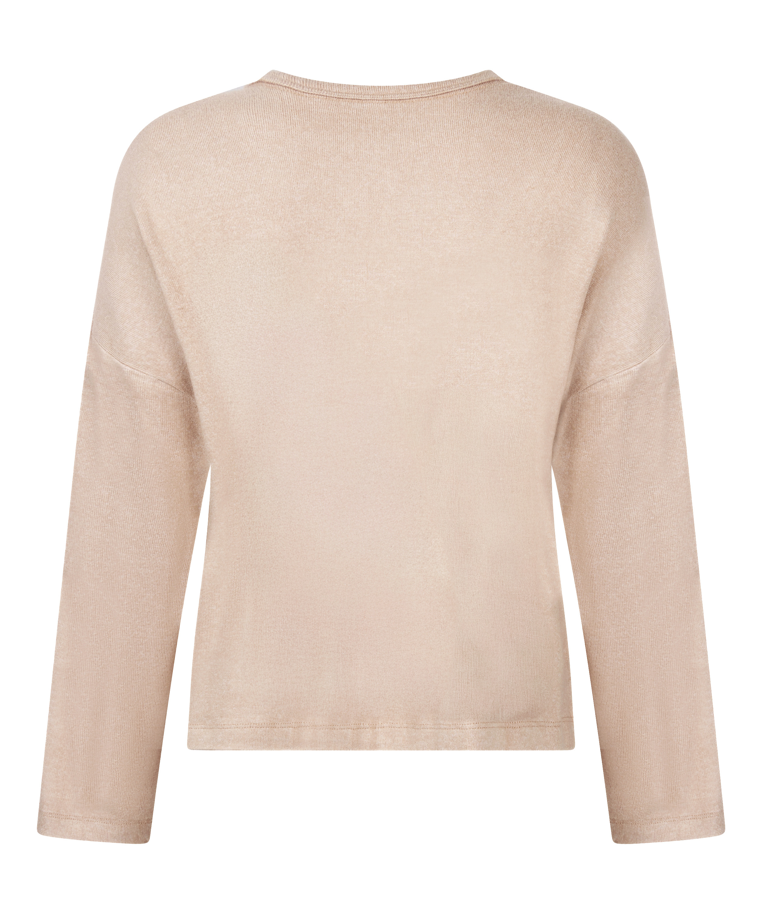 Långärmad pyjamastopp Jersey, Beige, main