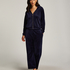 Pyjamasbyxor i velour, Bl&aring;
