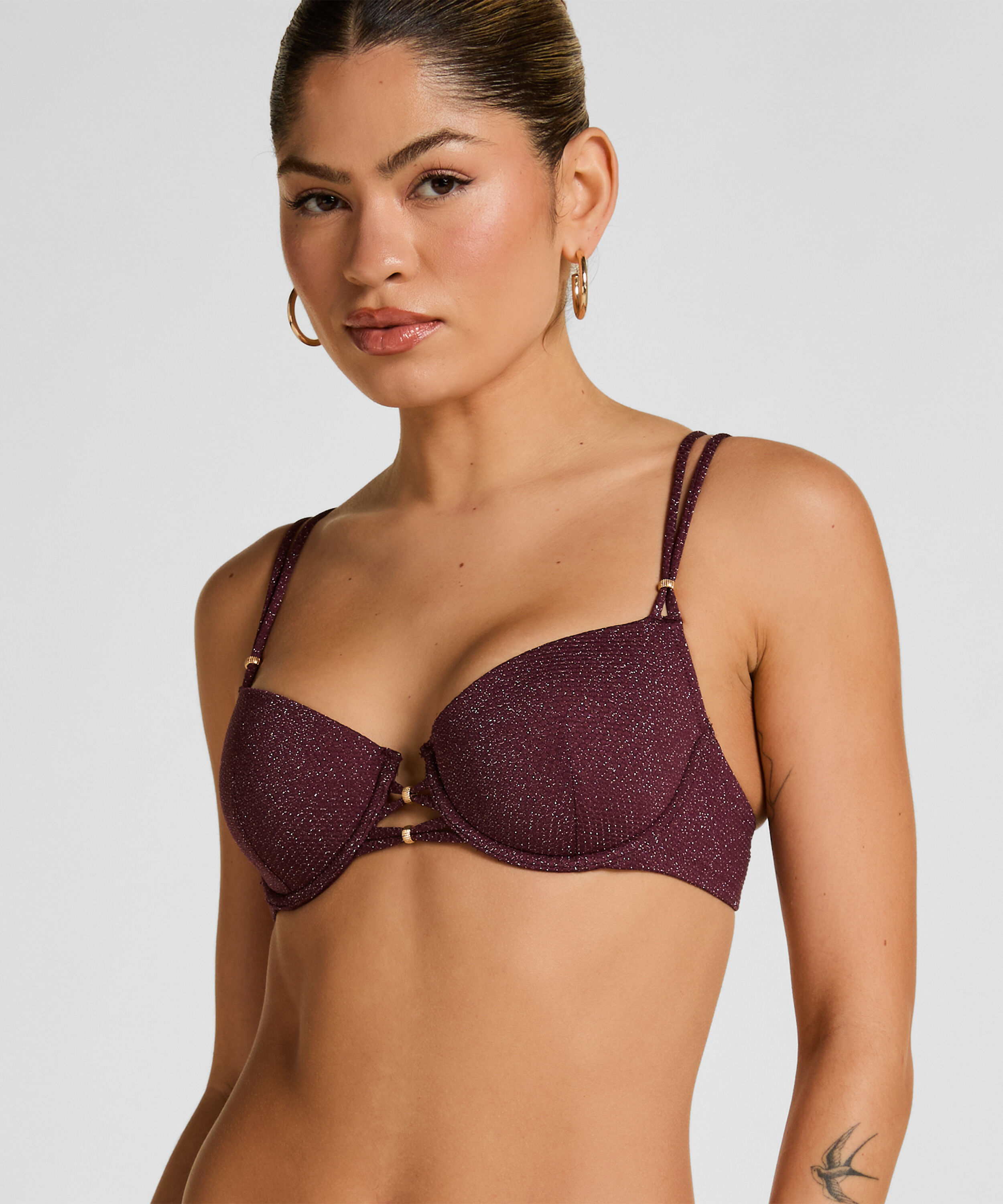 Panama Vadderad Bygel Bikini-Topp, Lila Panama Vadderad Bygel Bikini-Topp, Lila