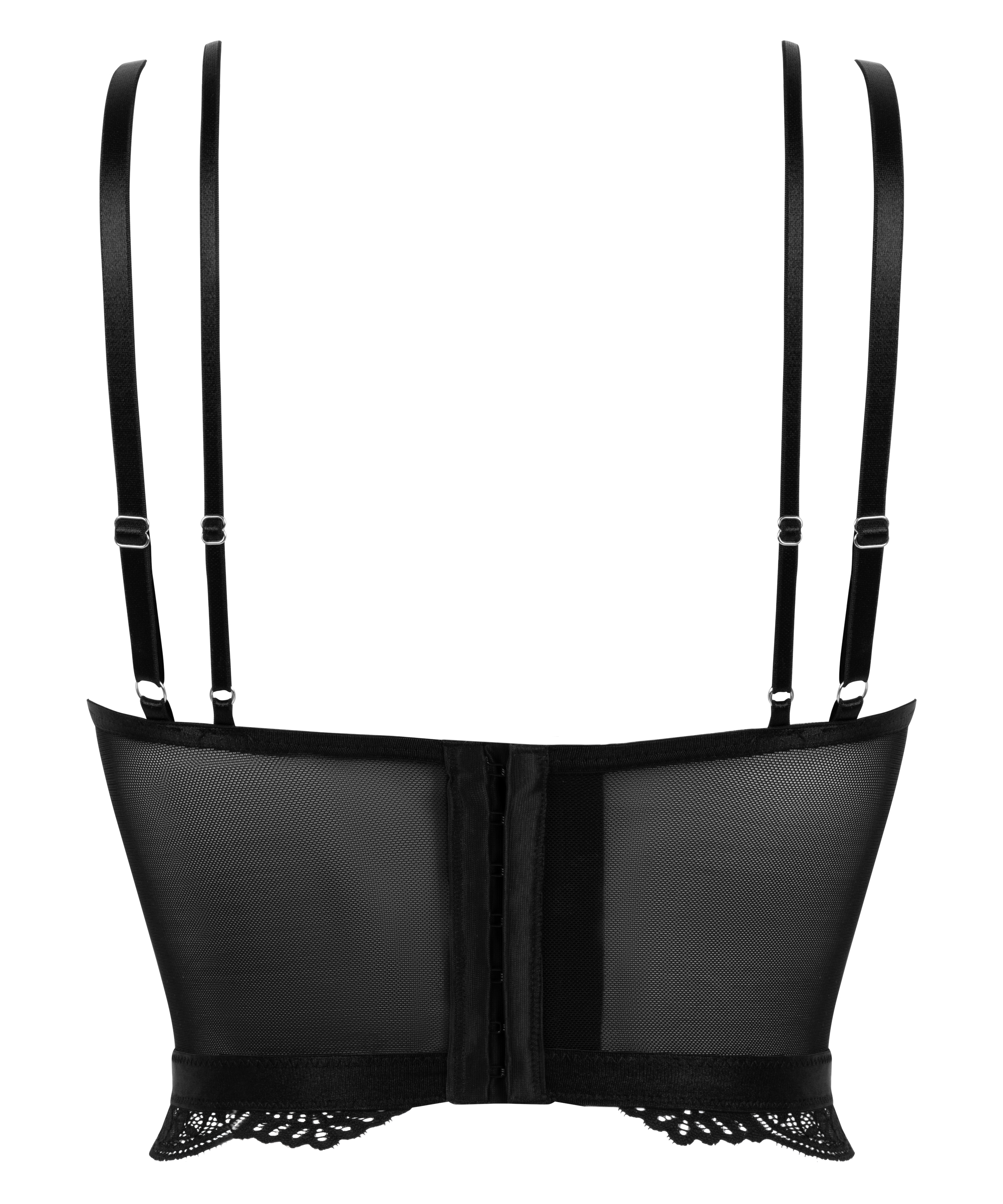 Coco formpressad longline-bh med bygel och push-up, Svart, main