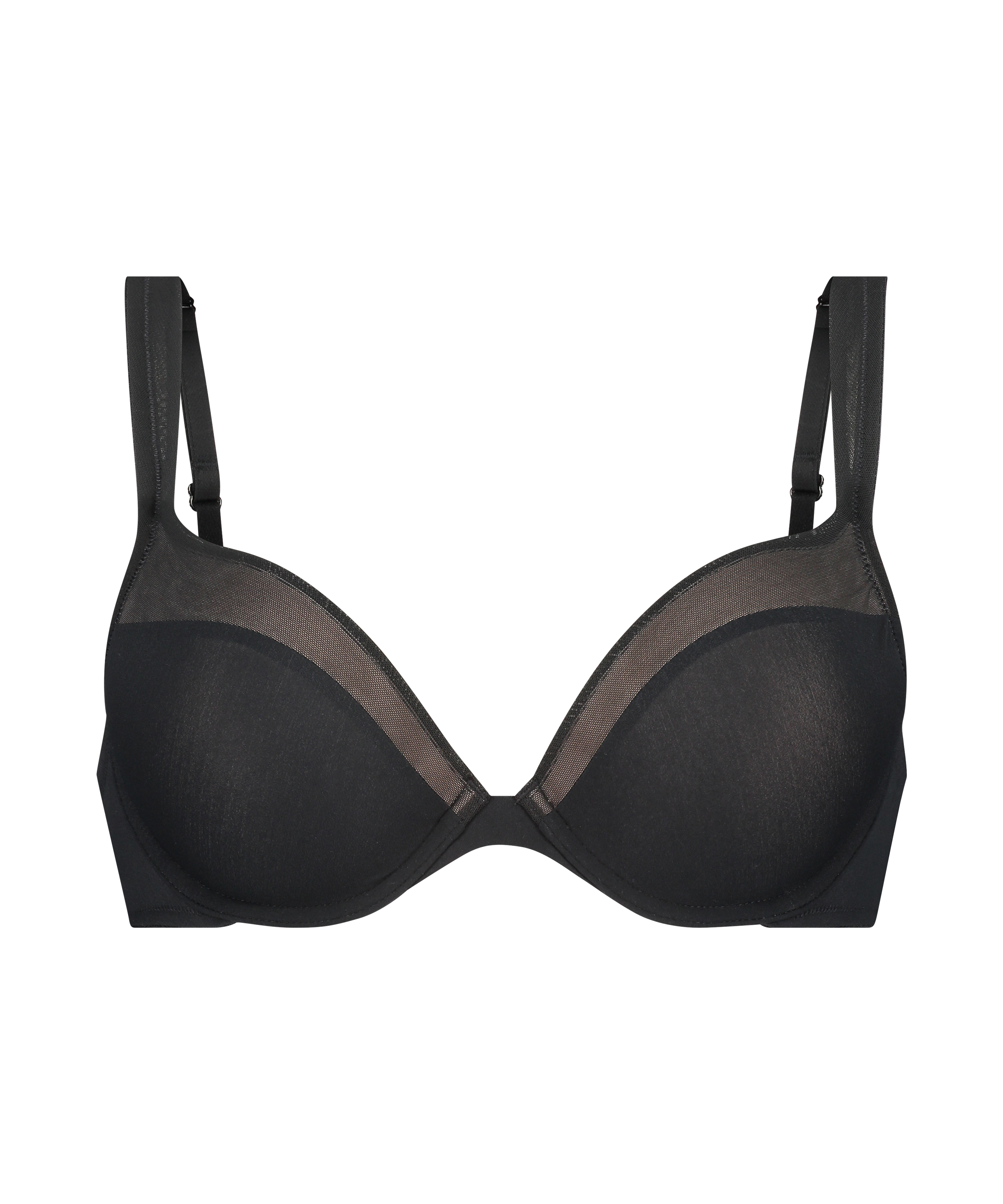 Mesh Padded underwired bra, Svart, main