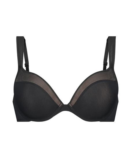 Mesh Padded underwired bra, Svart