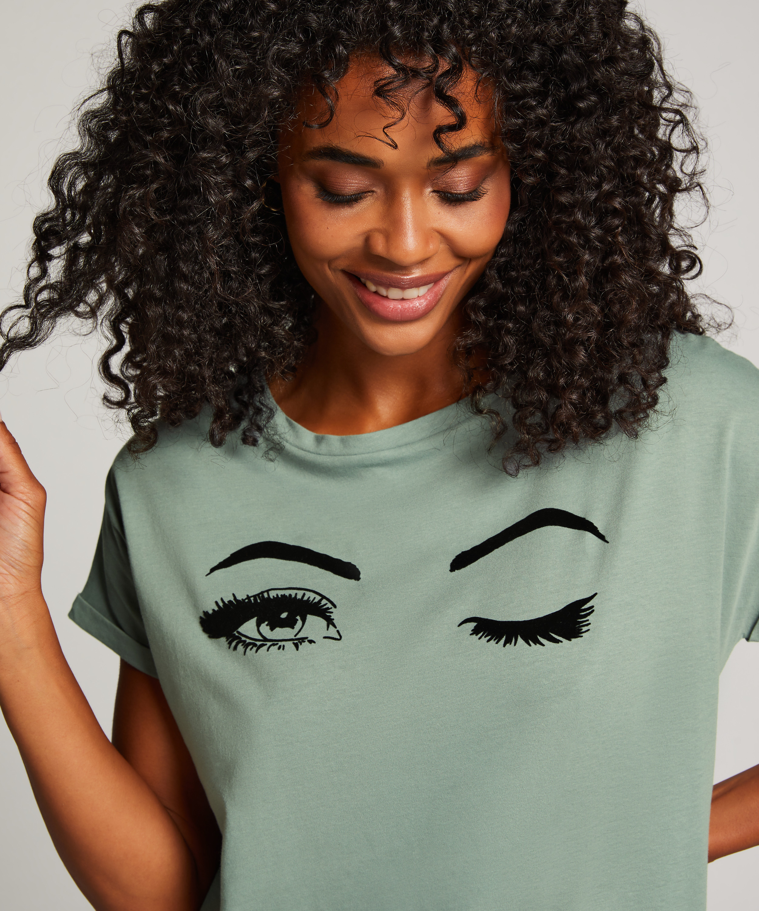 Nattskjorta med rund hals, Blå, main