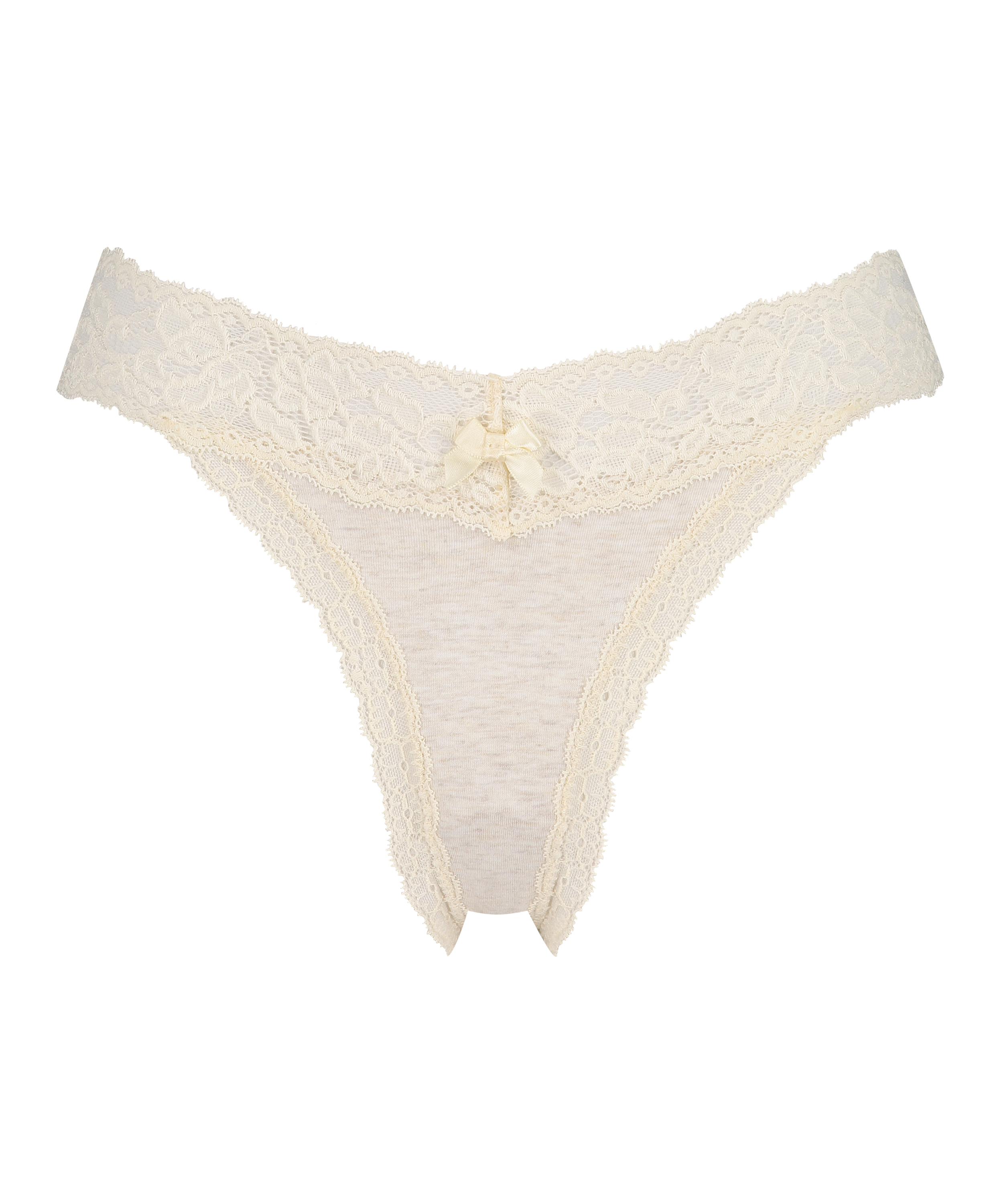 Bomull extra låg stringtrosa, Beige, main
