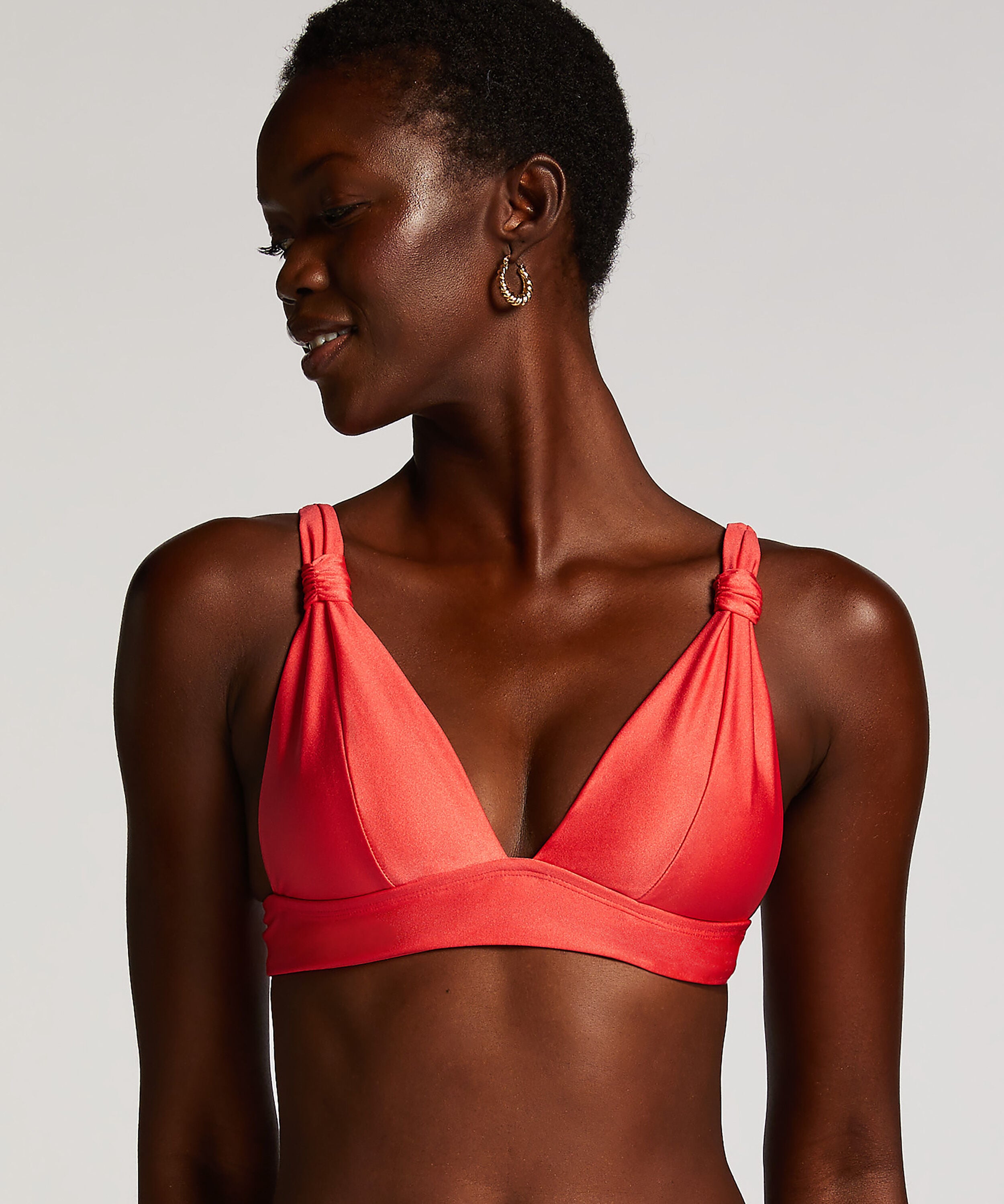 Triangel-bikiniöverdel Luxe, Röd
