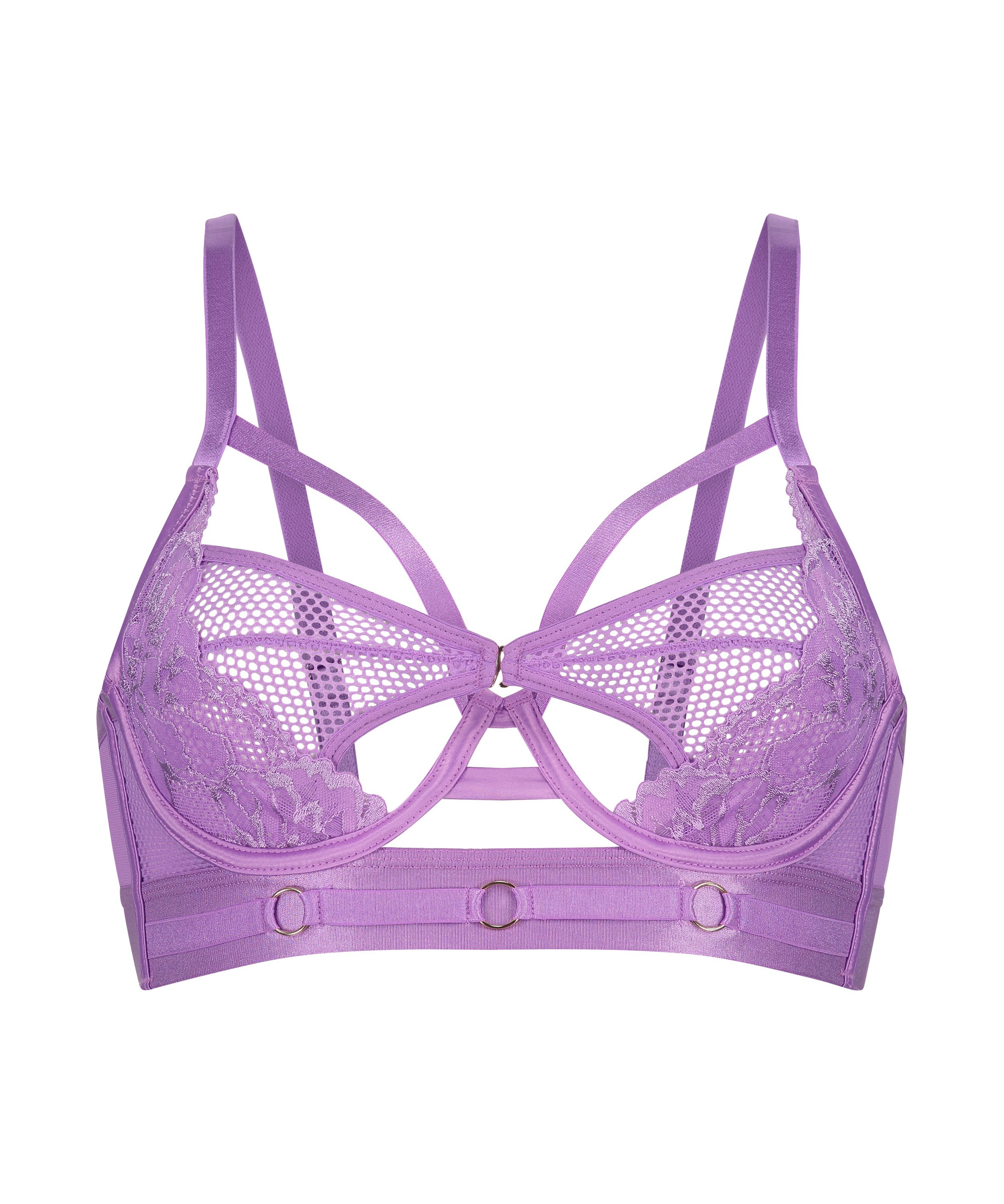 Icke formpressad longline bygel-bh Pleasure, Lila, main