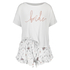Kort brudpyjamas-set, Vit