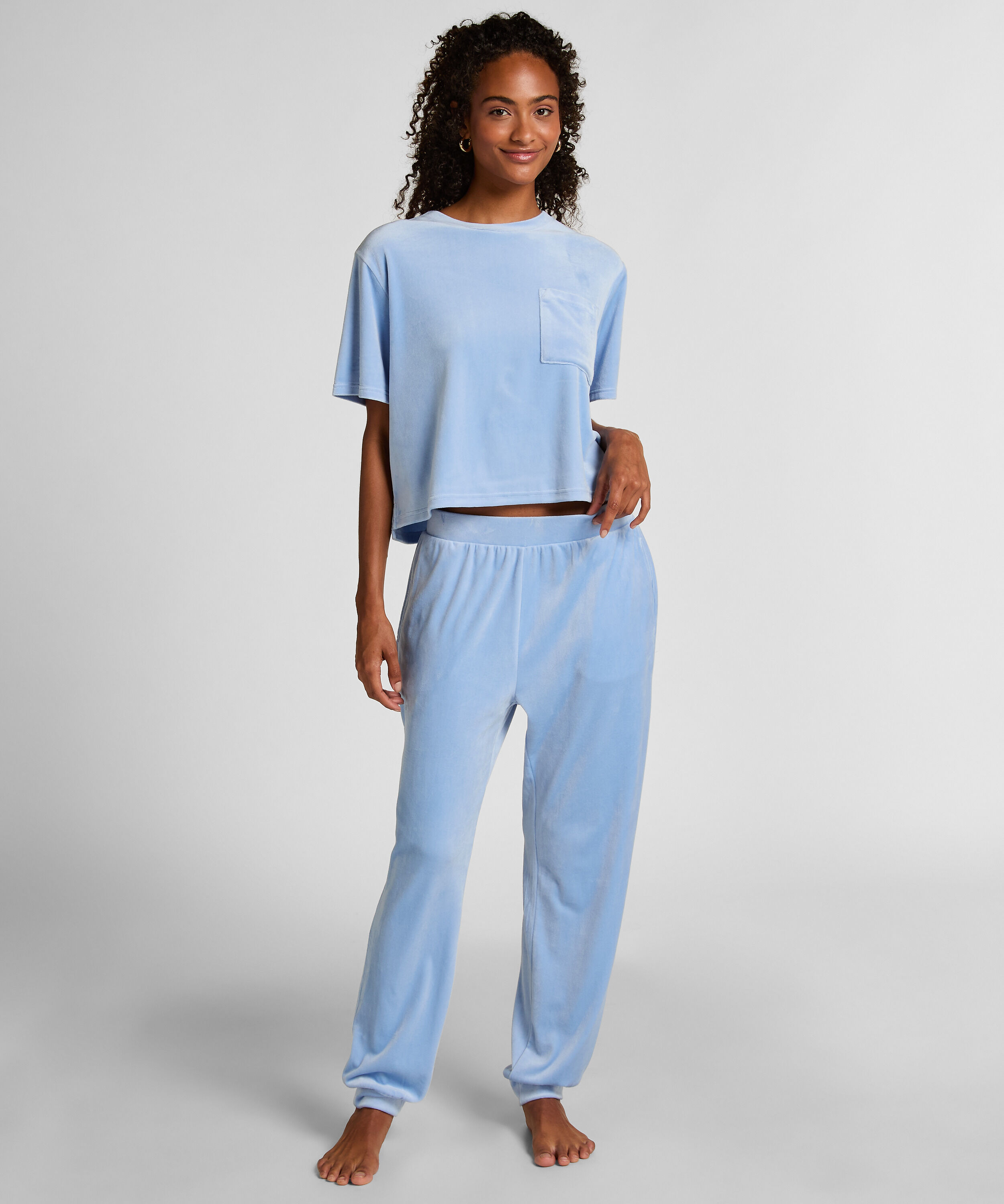 Joggingbyxor Velour, Blå