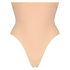 Uppstramande stringtrosa med hög midja - Level 2, Beige