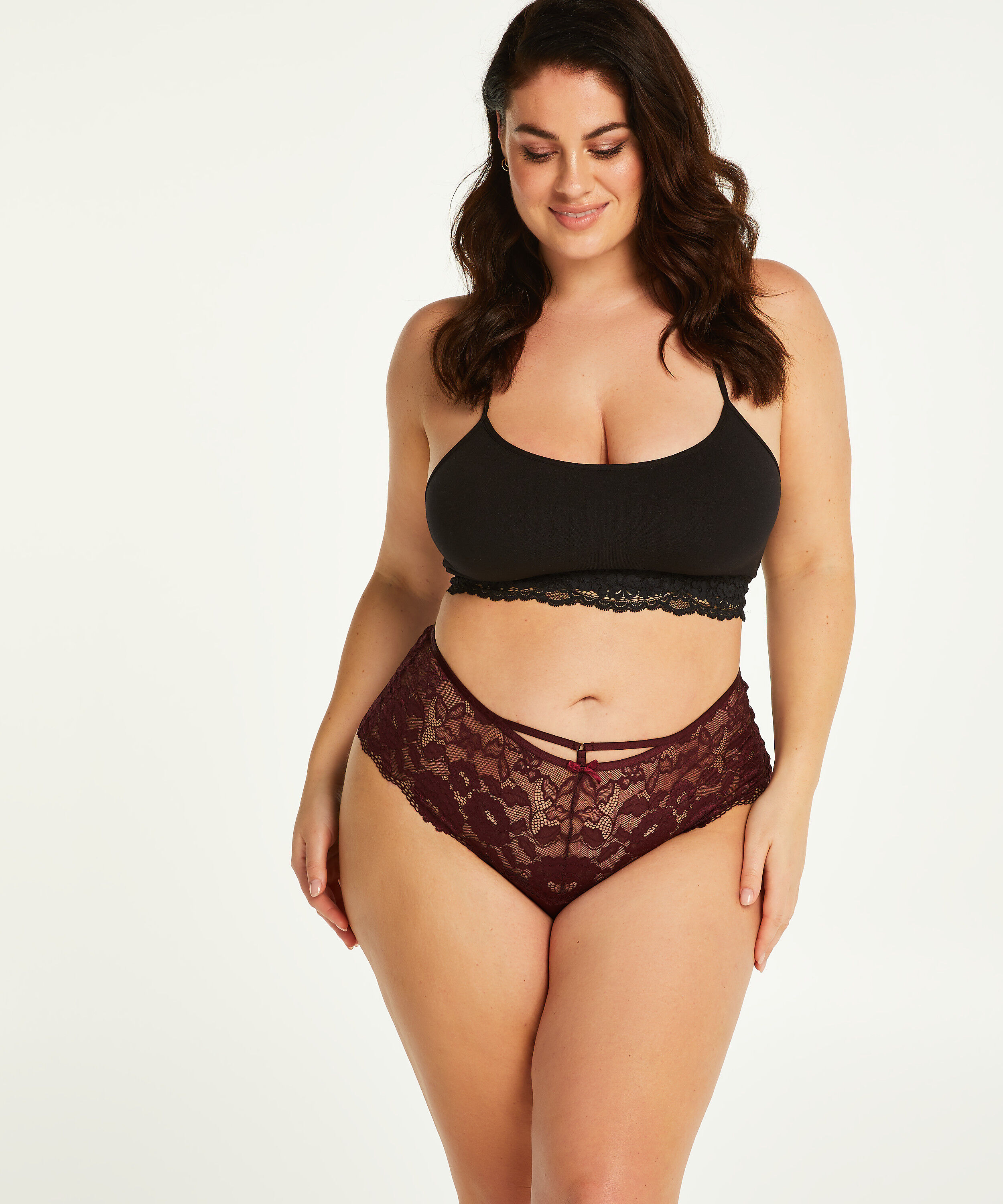 Jolie Curvy boxerstringtrosa, Röd