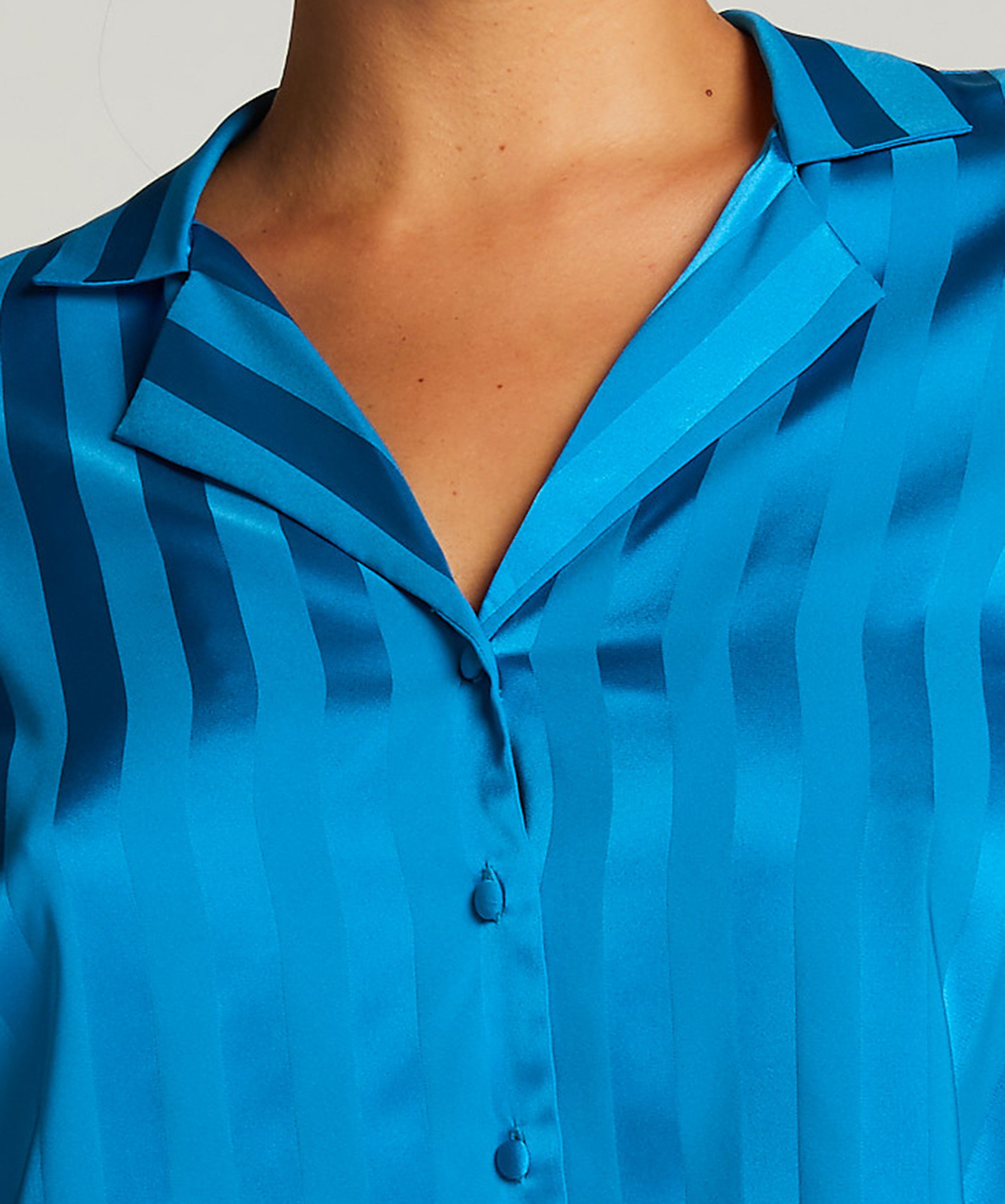 Långärmad jacka i satin, Blå, main