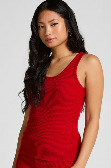 Hunkemöller Linne i borstad jerseyribb Röd