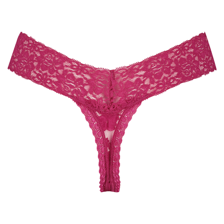 Stringtrosa Floral Lace, Rosa