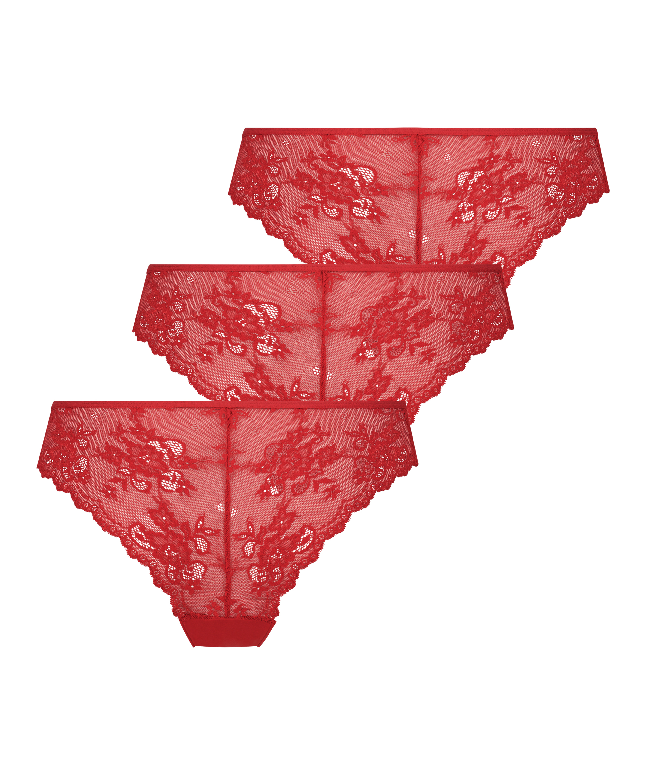 3-pack osynlig brazilian-trosa, röd, main