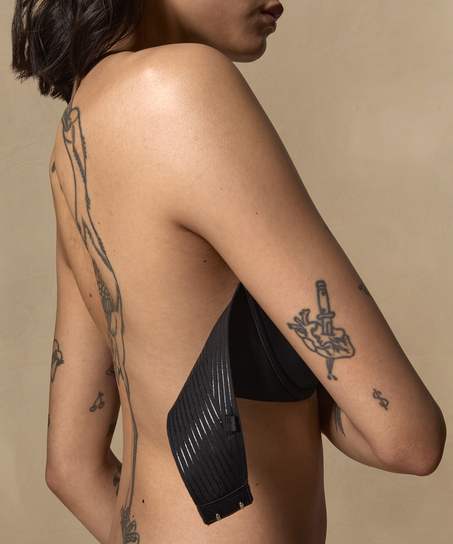 Formpressad axelbandslös bygel-bh Jane, Svart