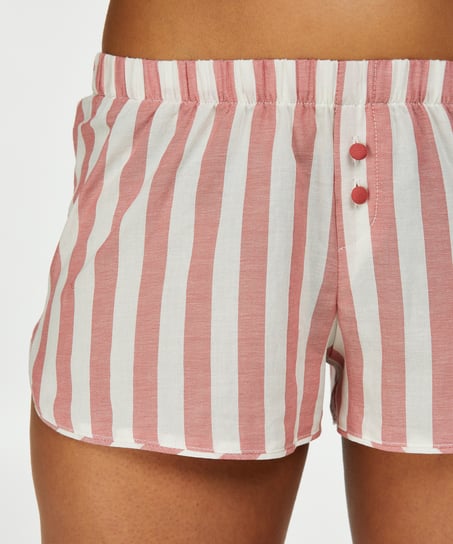 Randiga shorts, röd