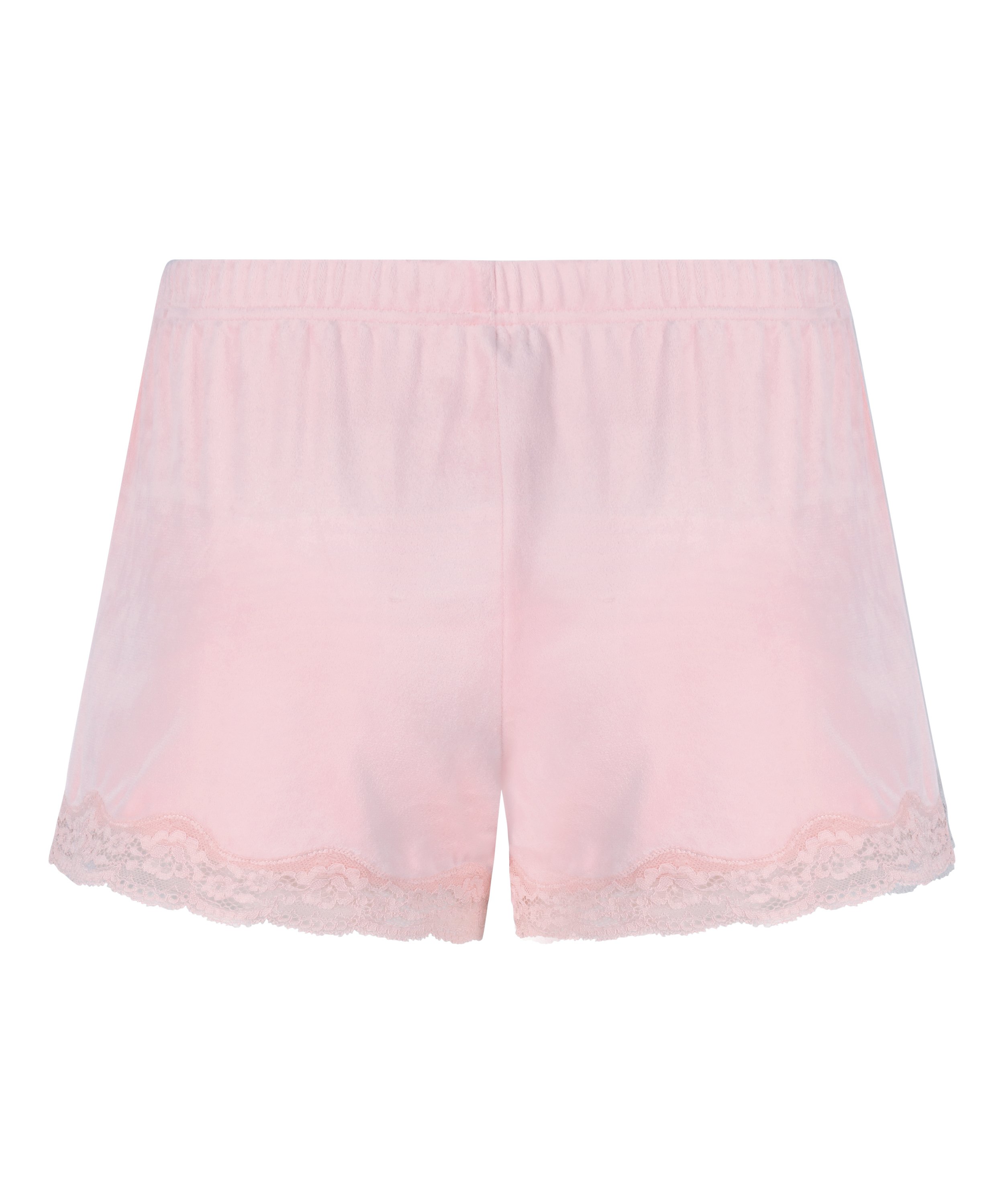 Velour- och spetsshort, Rosa, main