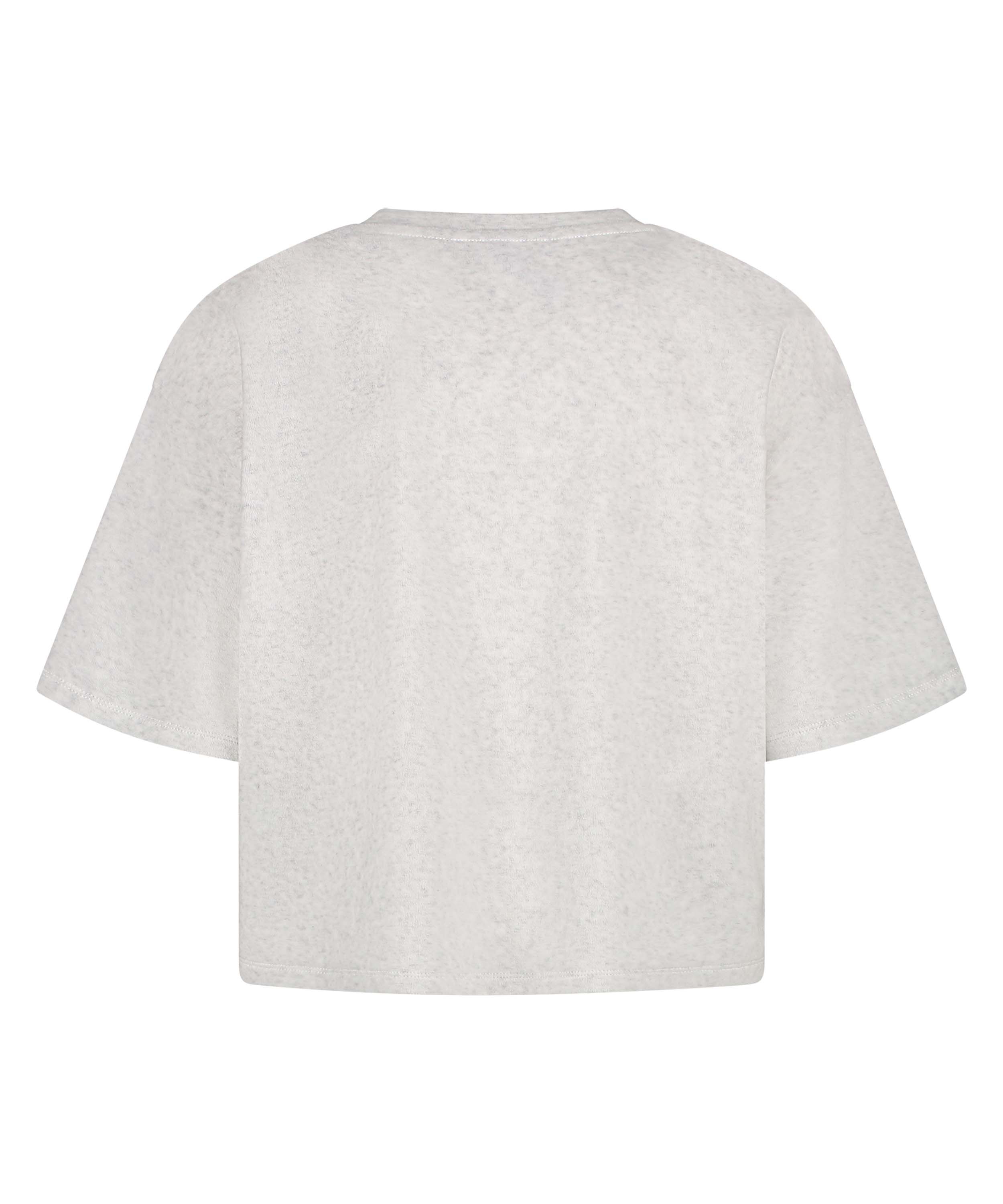 Kortärmad velourtopp, Grå, main